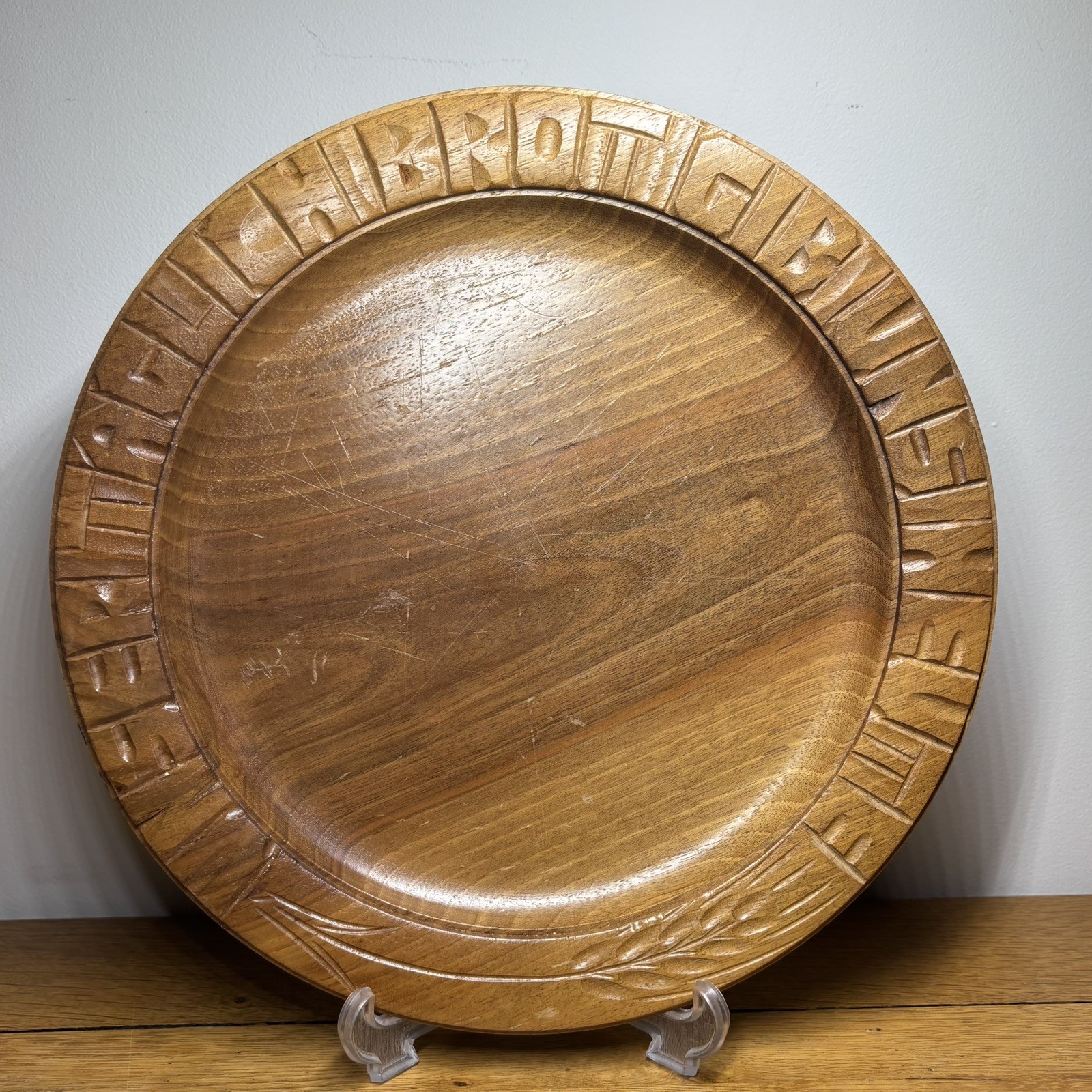 Bread Plate 32 cm Wooden Plate God Our Daily Bread Give Us Today German