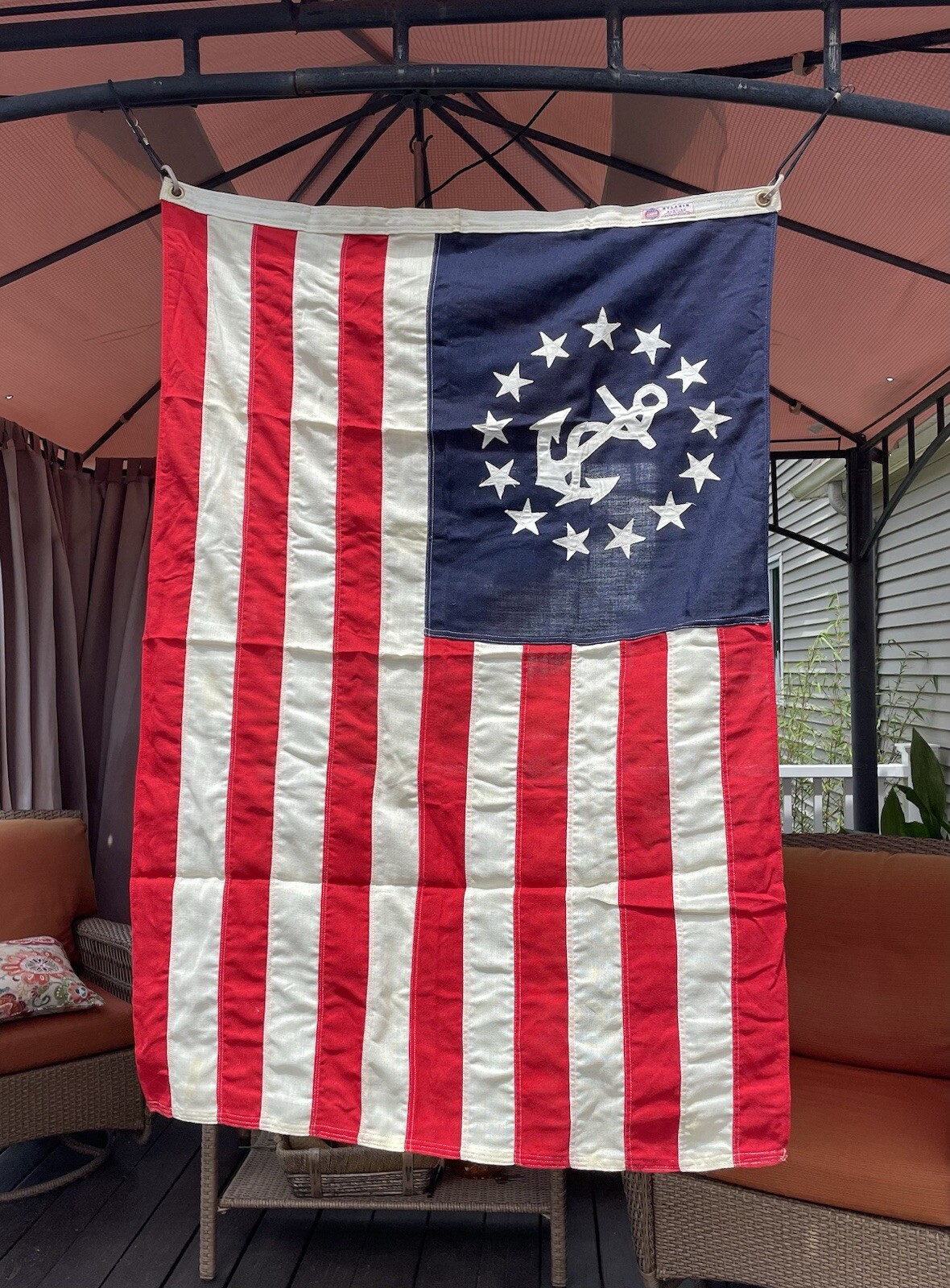 Annin Nylanin US Yacht Ensign 13 Star Flag Bunting Nautical Vintage 1940s/50s