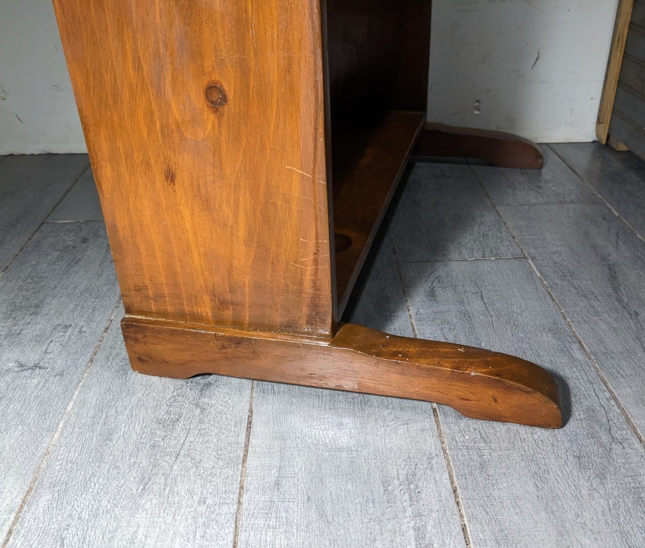 Vintage/Antique Rustic Drop Front Solid Wood Secretary/Writing Desk w/ Bookshelf