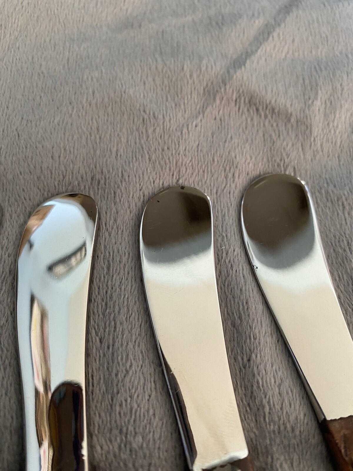 Vintage Butter Jam Spread Knives Floral Pattern Copper And Silver Set Of 4
