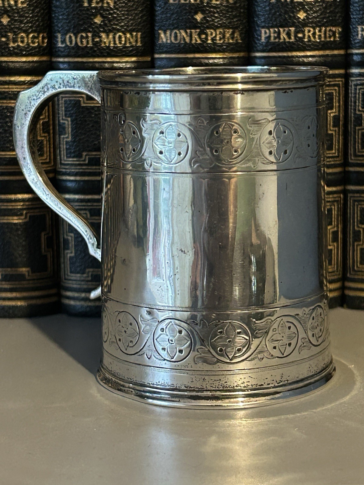 Antique Solid Sterling Silver Christening Mug London Walter & John Barnard 1877