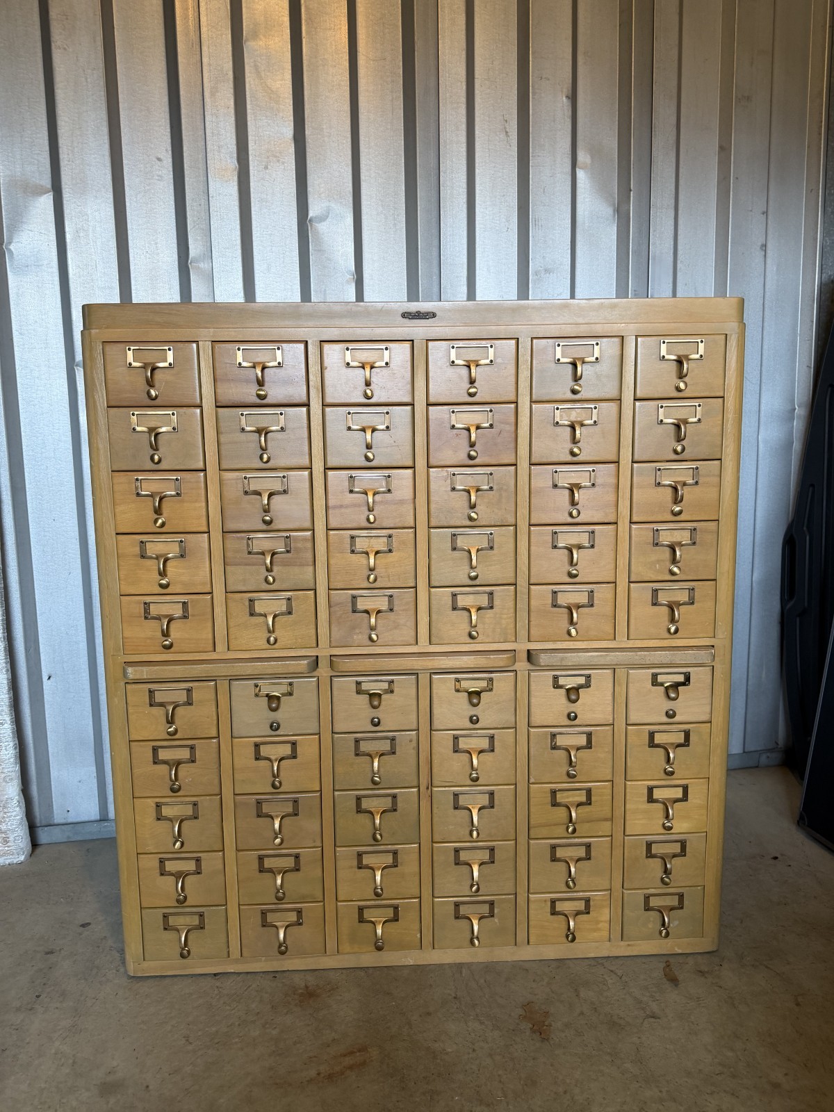 Antique Complete 60 Drawer Remington Rand Library Card File