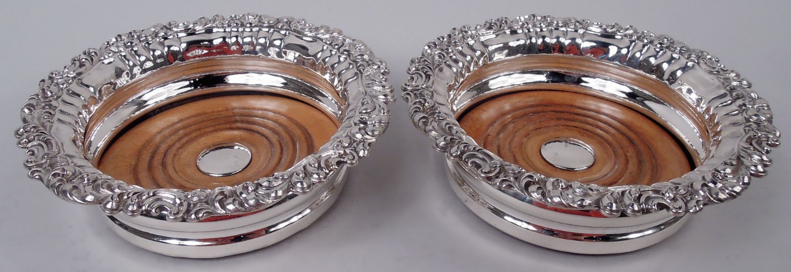 Blagden Wine Bottle Coasters Georgian Regency English Sterling Silver 1828