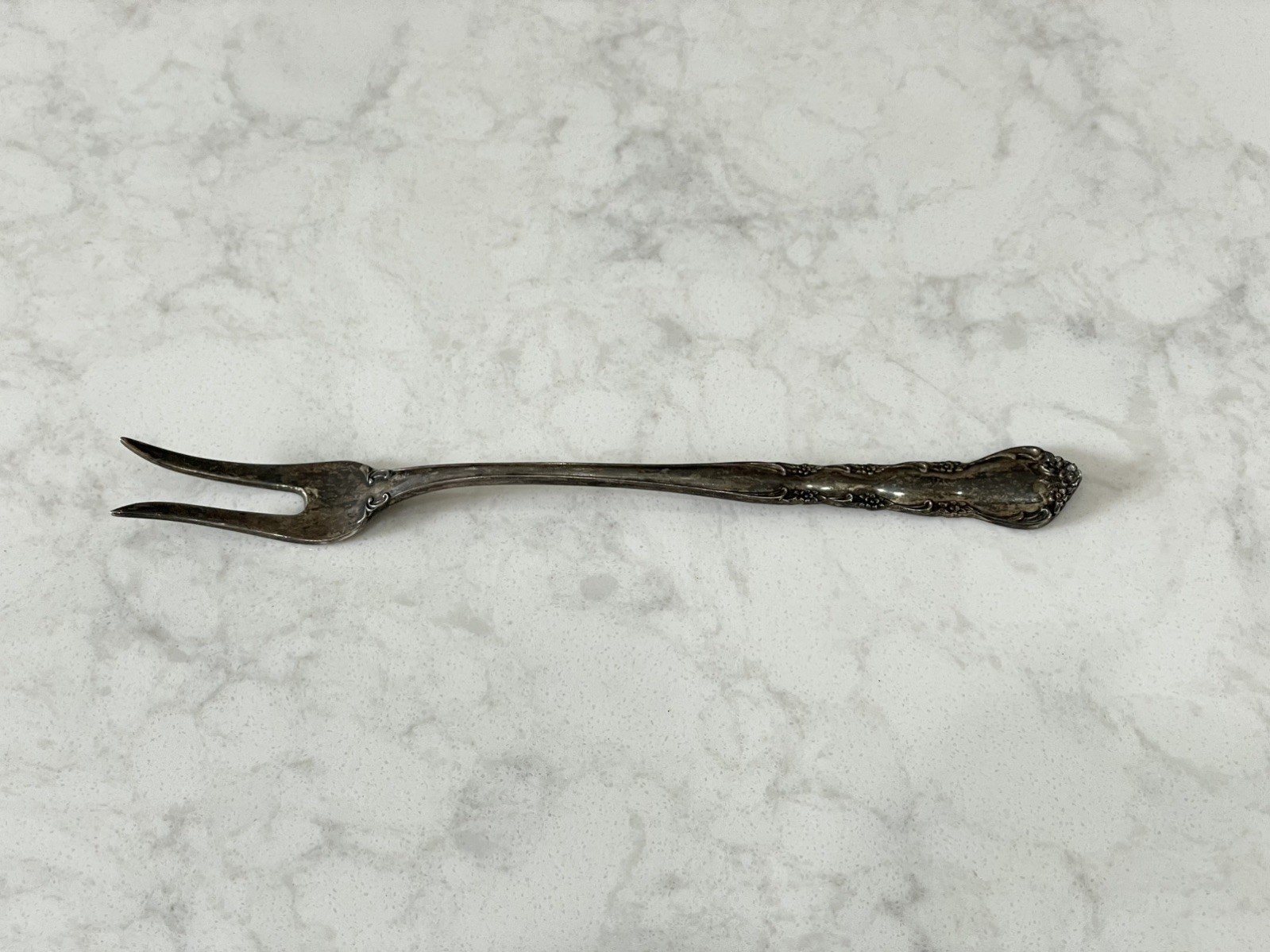S Kirk & Son Sterling Silver Two-Tine Lemon/Olive/Pickle Fork 5.75”