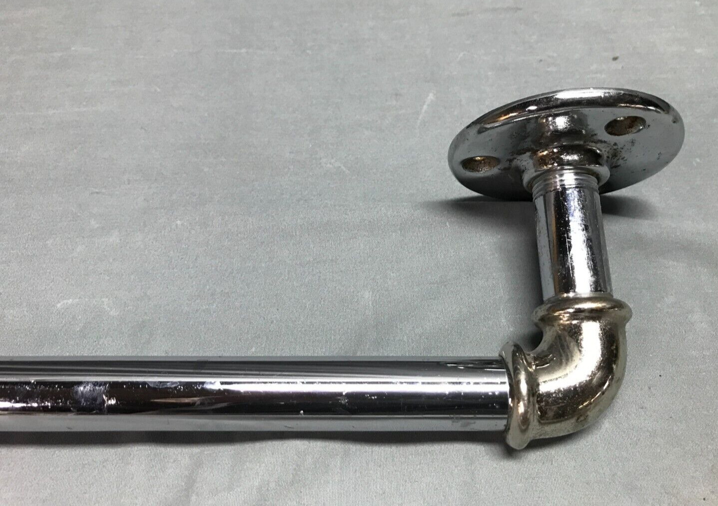 VTG 23″ Good MFG Chrome Over Brass Industrial Style Towel Bar Rack Old 1122-24B