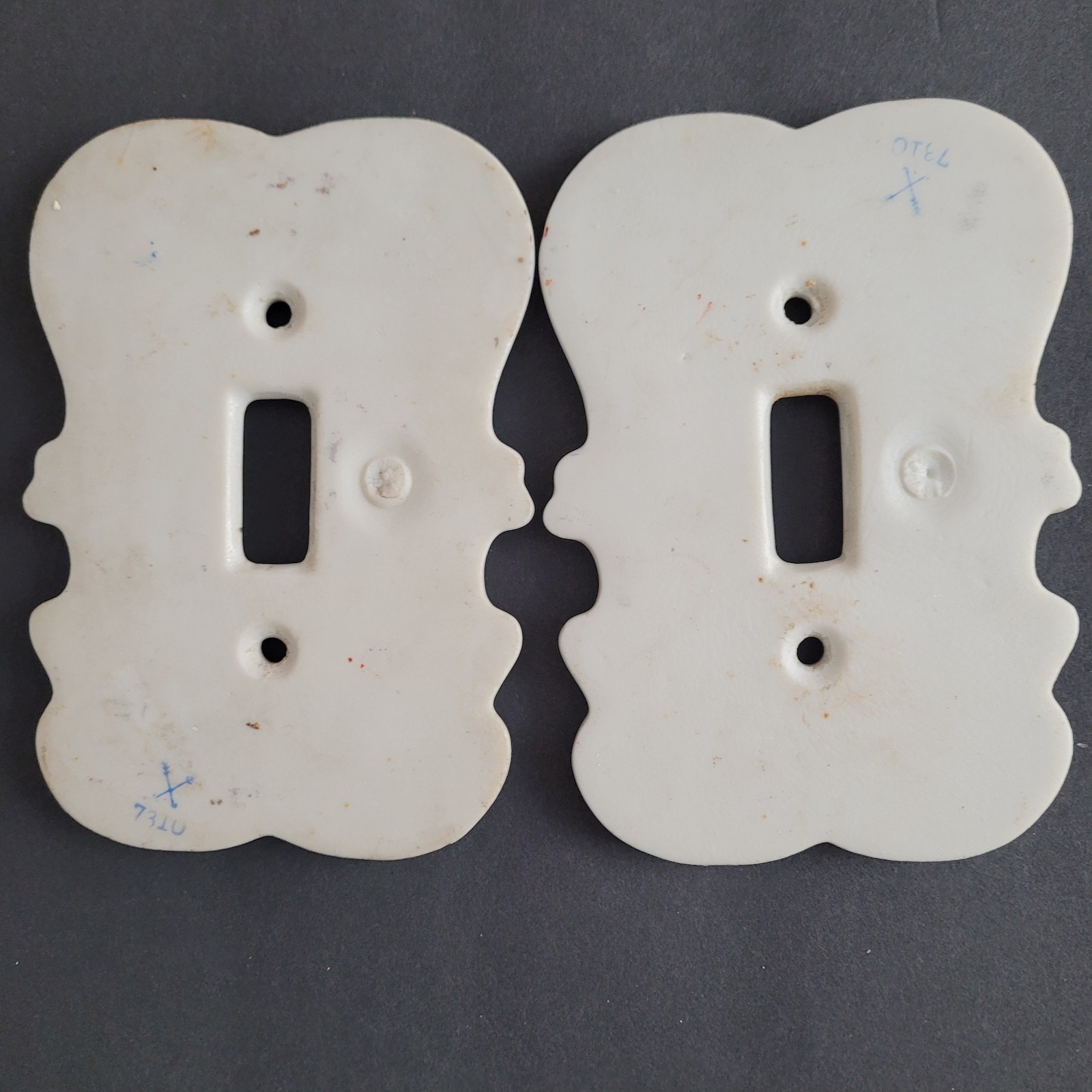 Arnart Porcelain Toggle Light Switch Covers/Plate Floral Japan Set Of 2