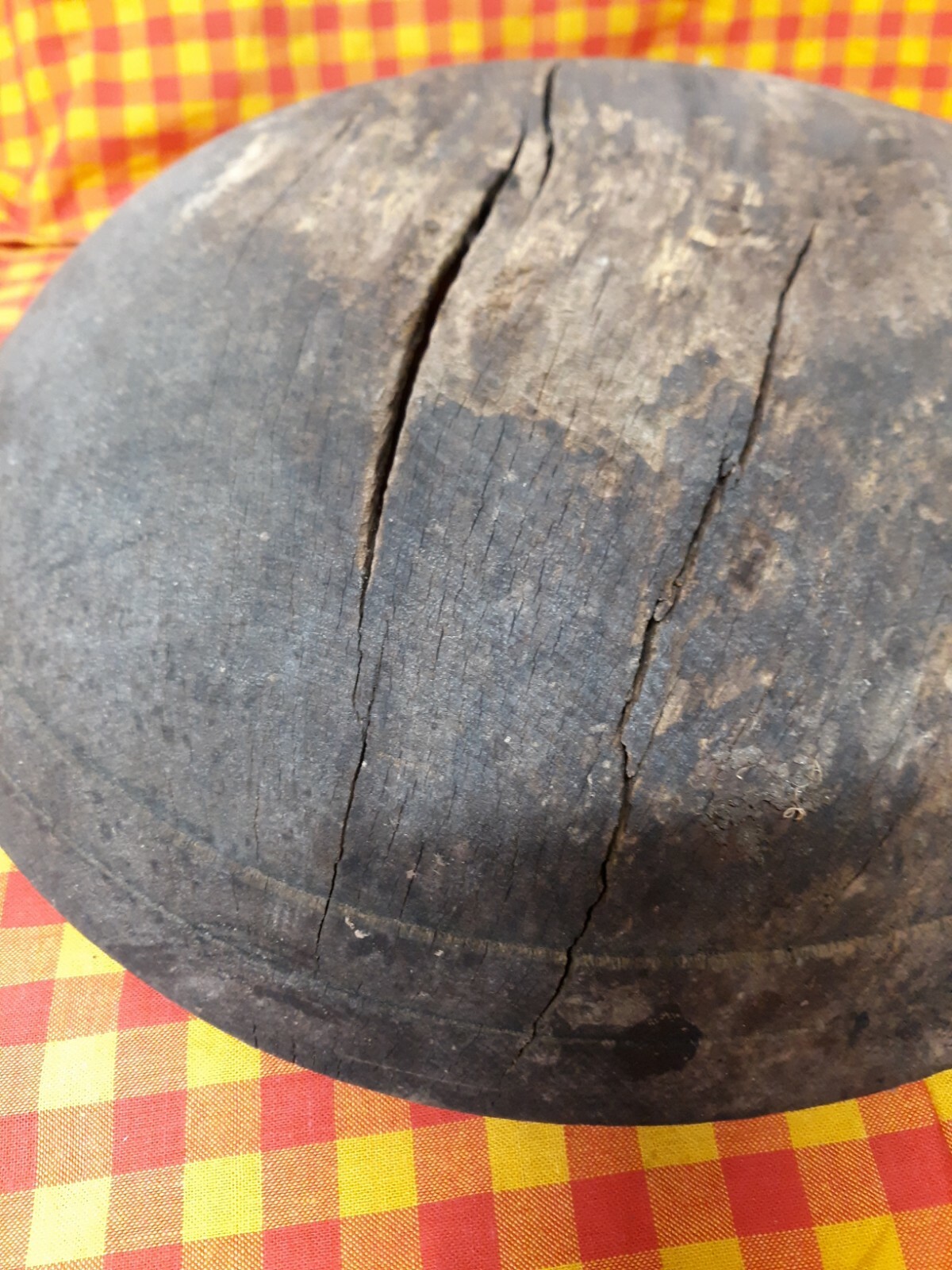 Antique Colonial American primitive carved wood dough bowl vintage 1700’s-1800’s