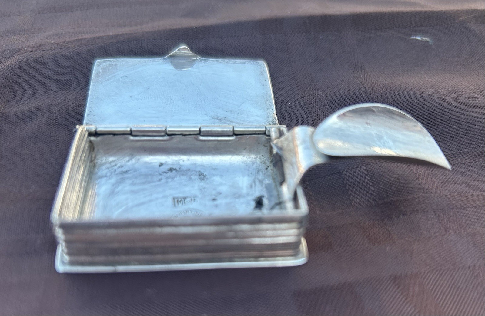 Antique Sterling Silver .925 Travel Ashtray with Lid ExcellentCondition Rare