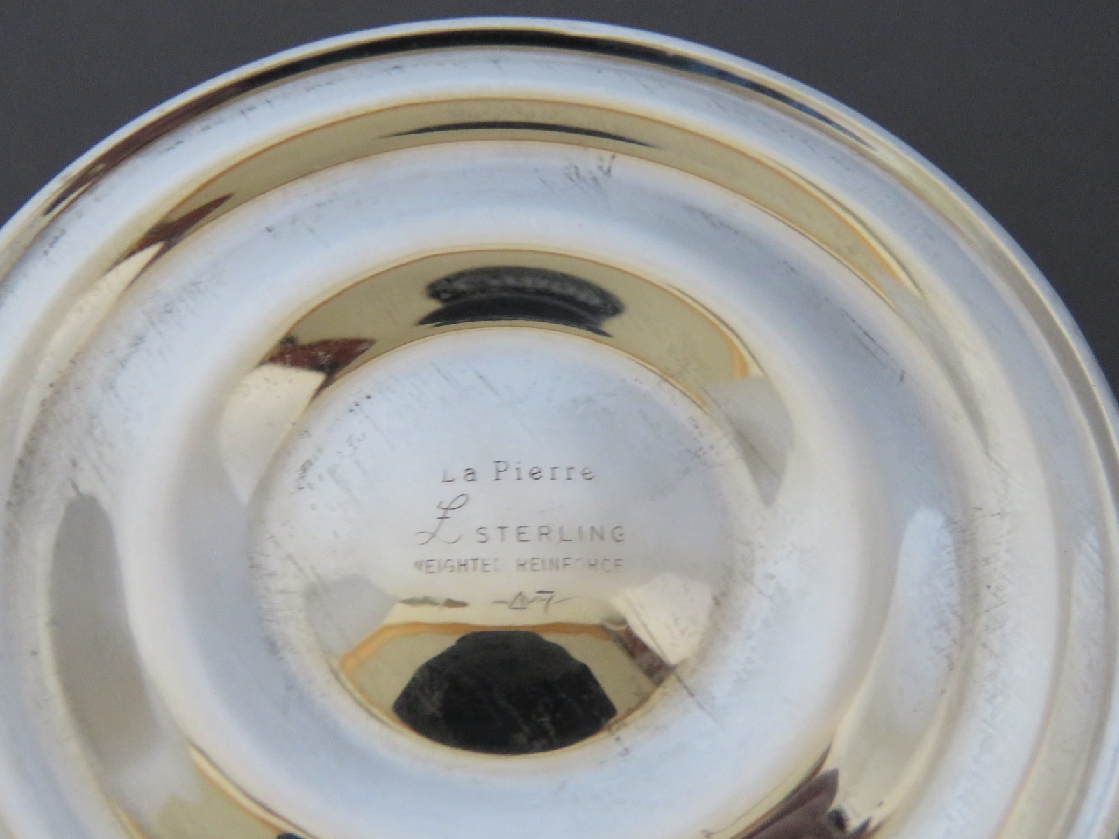 Antique La Pierre STERLING .925 Pattern 47 Plain 6 inch Round Compote Weighted