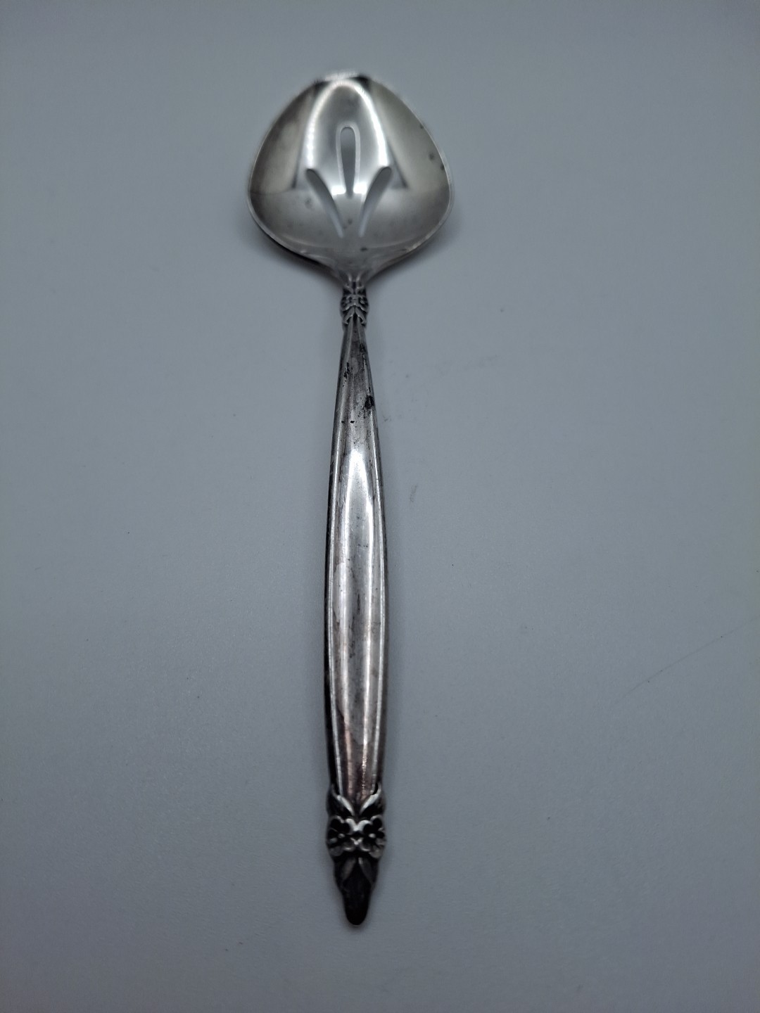Floral Garland 1847 Rogers Bros IS Silverplate Silverware Slotted Spoon 1965