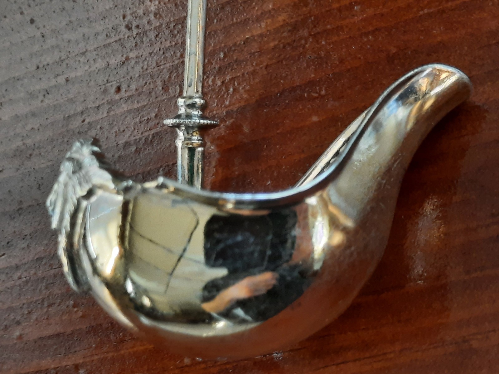Sterling Silver George Sharp Ball End Medusa Spouted Ladle, Mono M