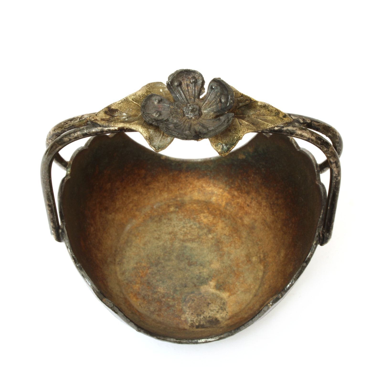 Pairpoint Silverplate Napkin Ring Antique Flower Basket Figural Open Salt