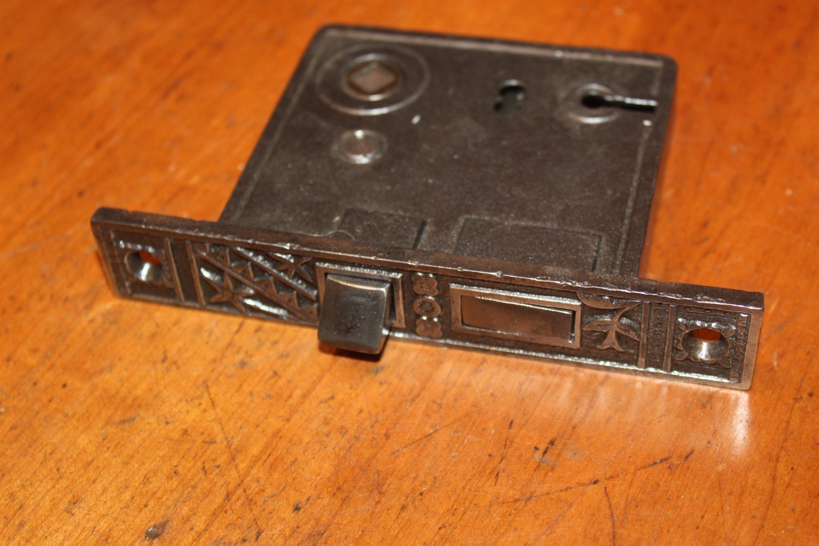 Restored Victorian Antique Cast Iron Mortise Lock R-22