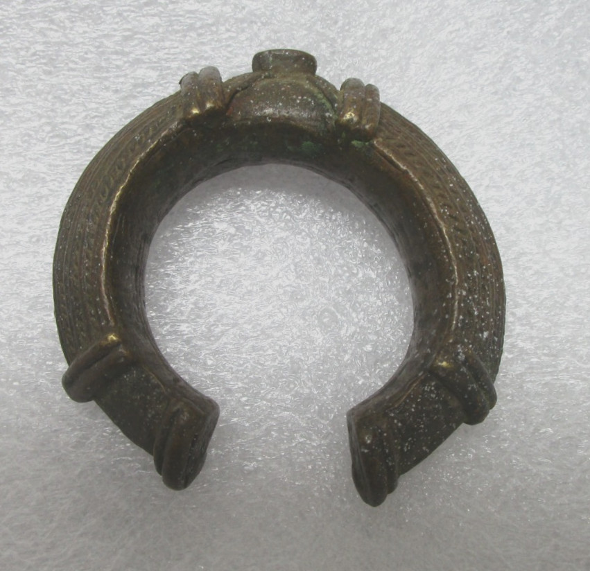 Antique Large 15oz Bronze African Manilla Currency Bracelet Artifact