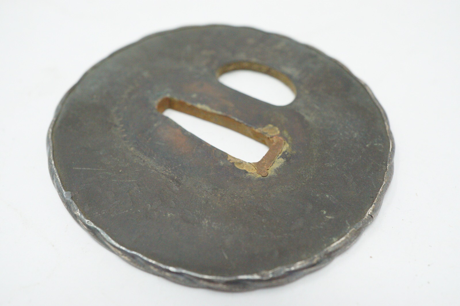 Japanese Sword Guard for Wakizashi Sword Original Edo Bronze Tsuba 0610E12