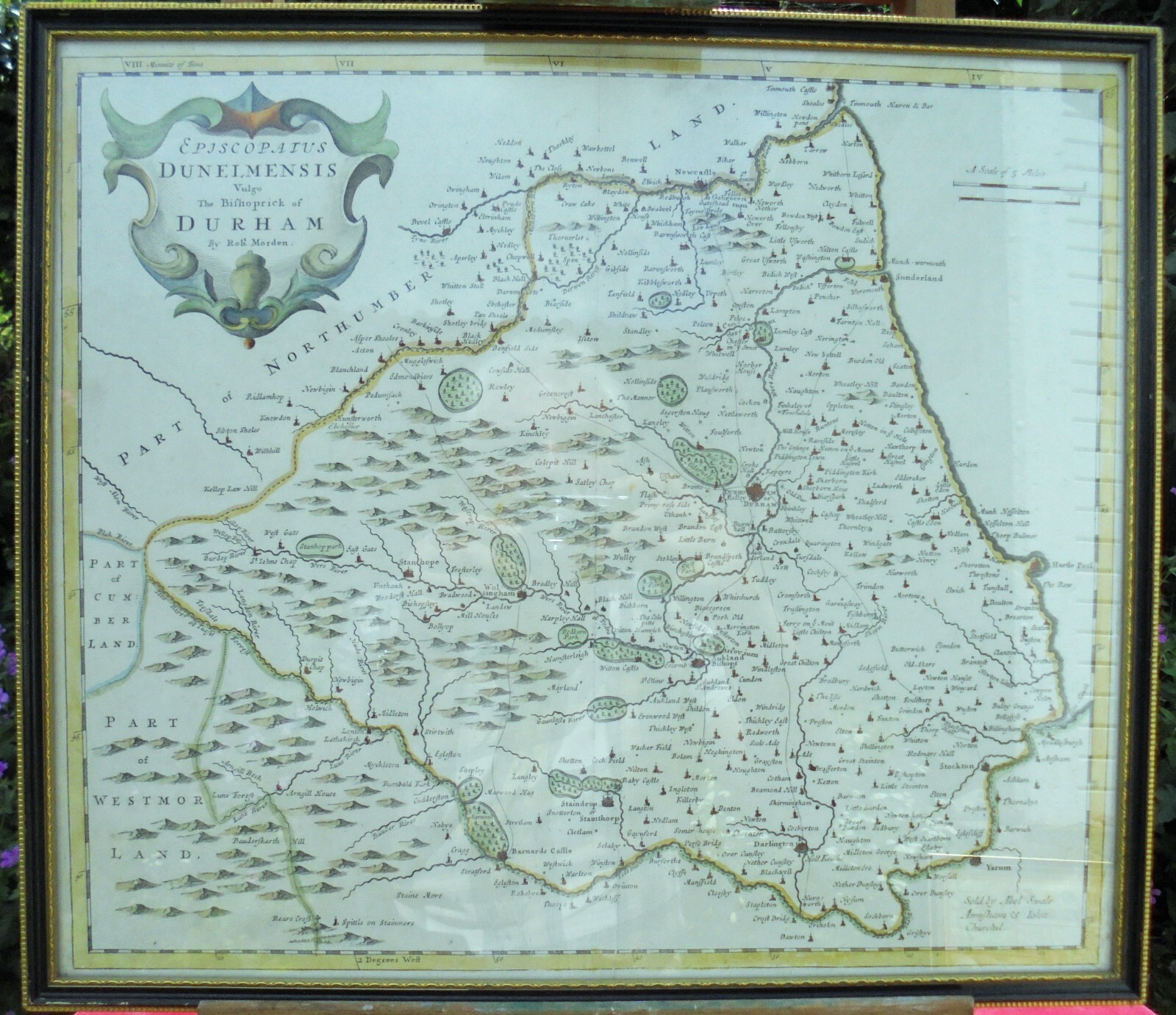Antique Map of Durham Framed and Glazed Rob Morden