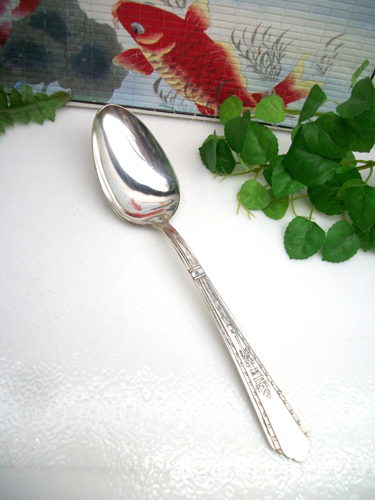 Sears & Roebuck Cambridge Silver JULIET Silverplate Solid Serving Spoon 1938
