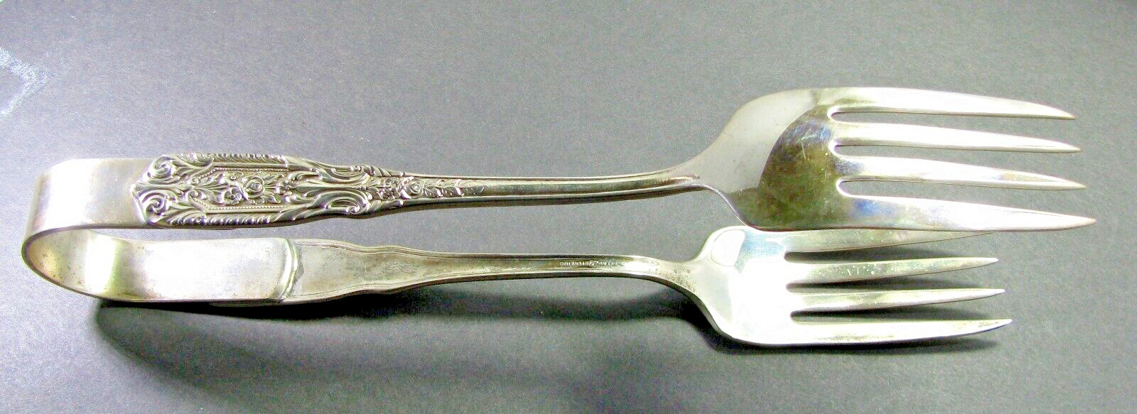 Vintage Westmorland Milburn Rose Sterling Silver Lg. Serving Tongs No Monograms!