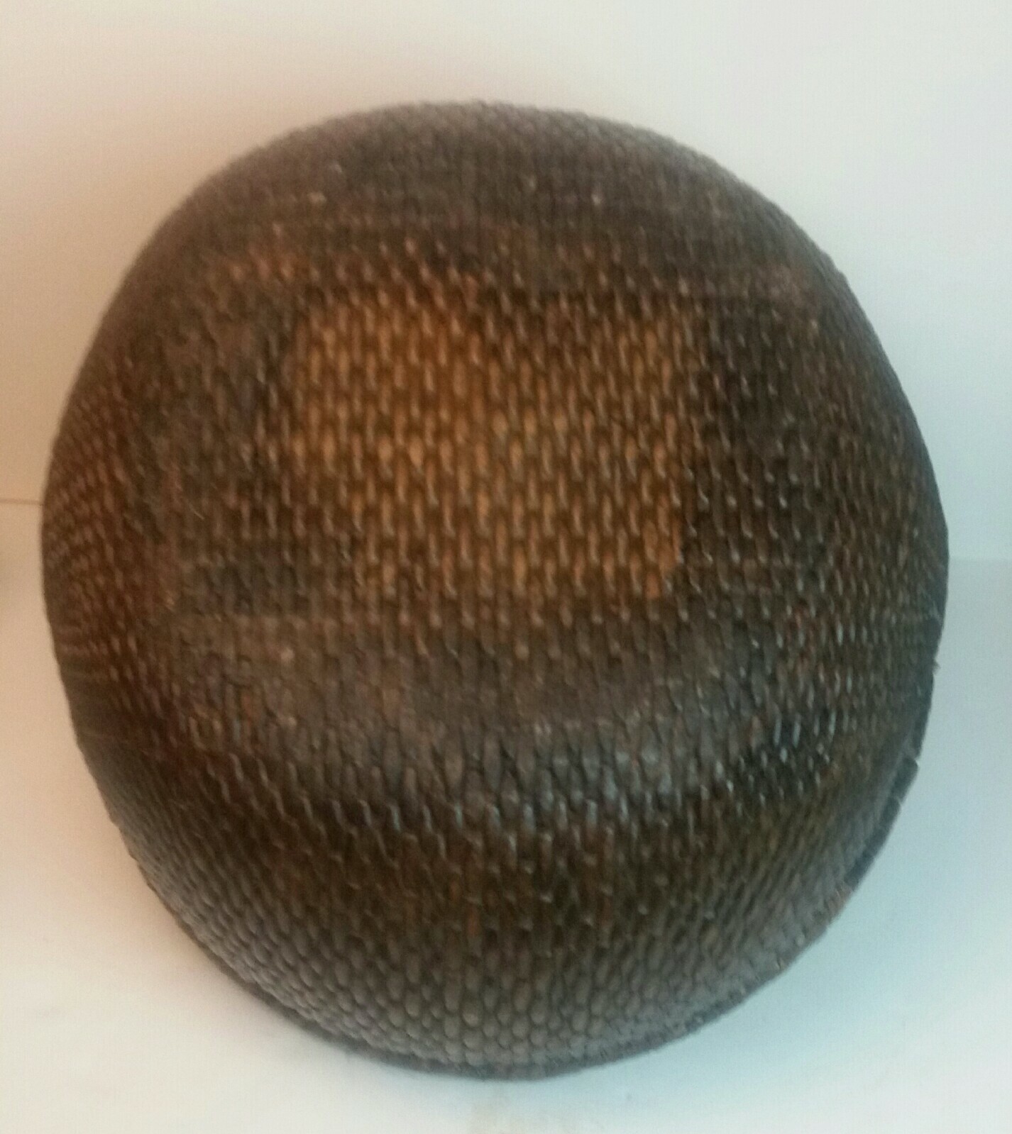 Large antique chinese 3 handle wicker basket 20″ diameter