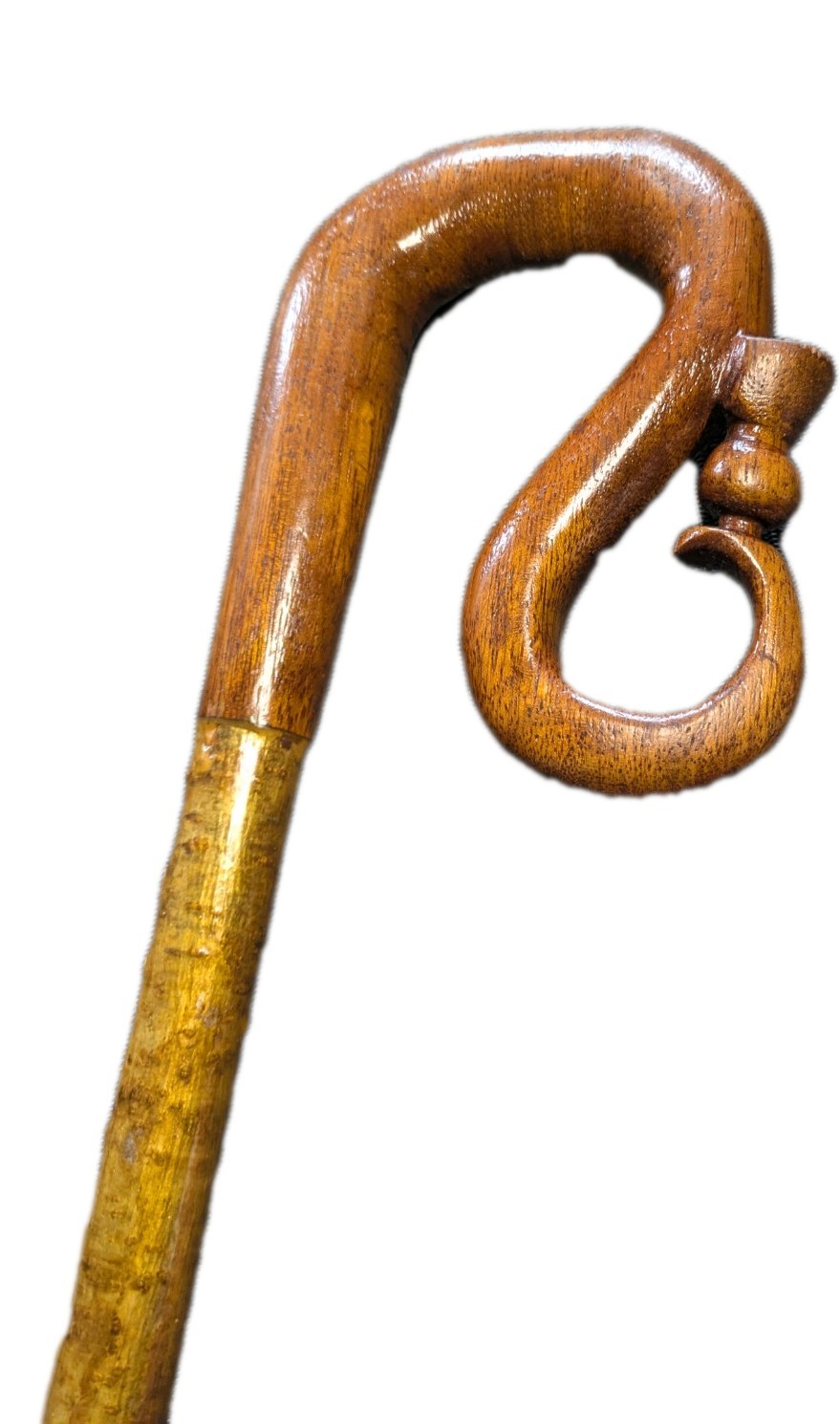 Hand Carved Scottish Thistle Market Stick Hazel & Oak Shepherd Crook 115cm