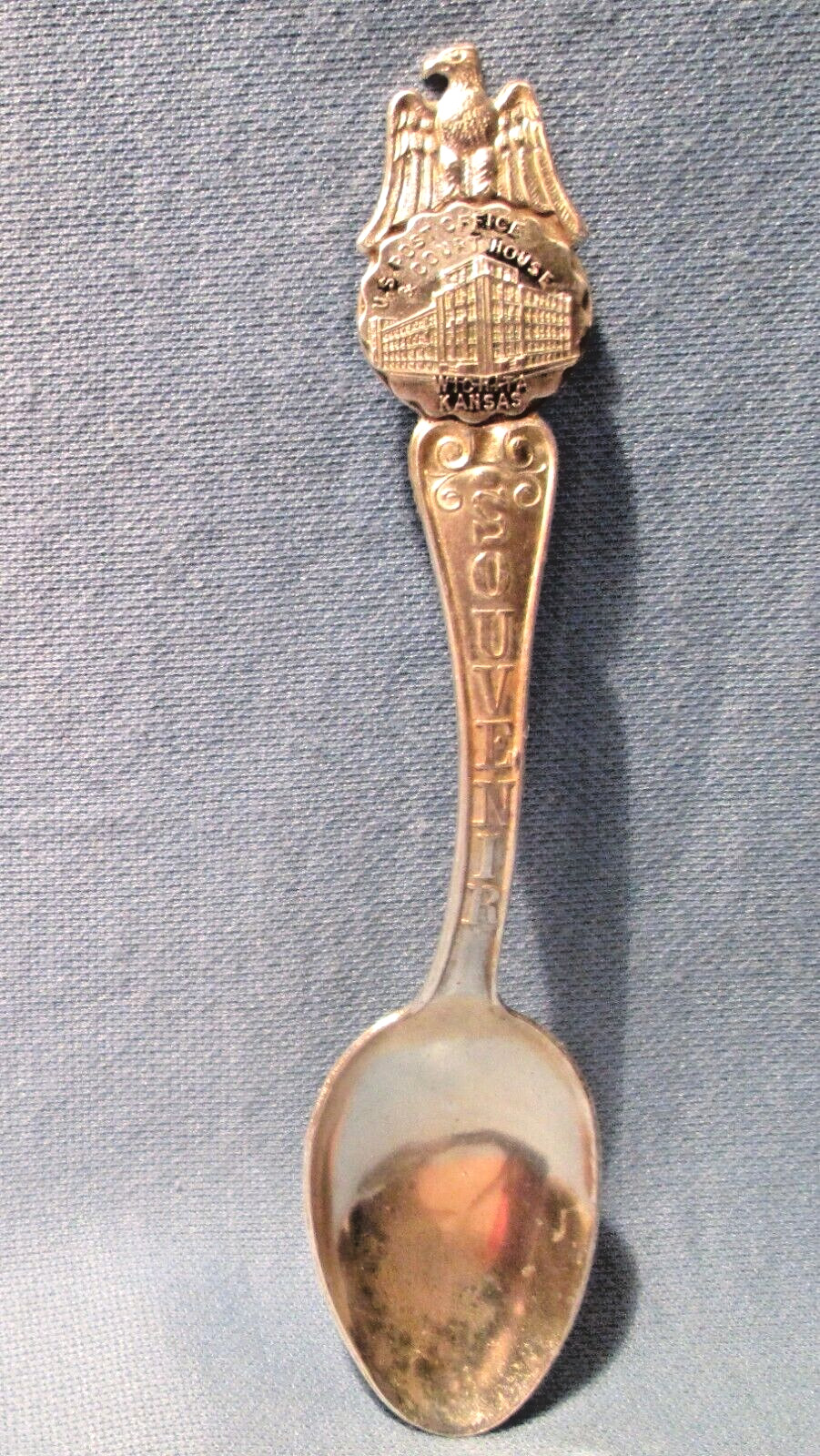 Wichita KS Vintage US Post Office & Courthouse Sterling Silver Souvenir Spoon