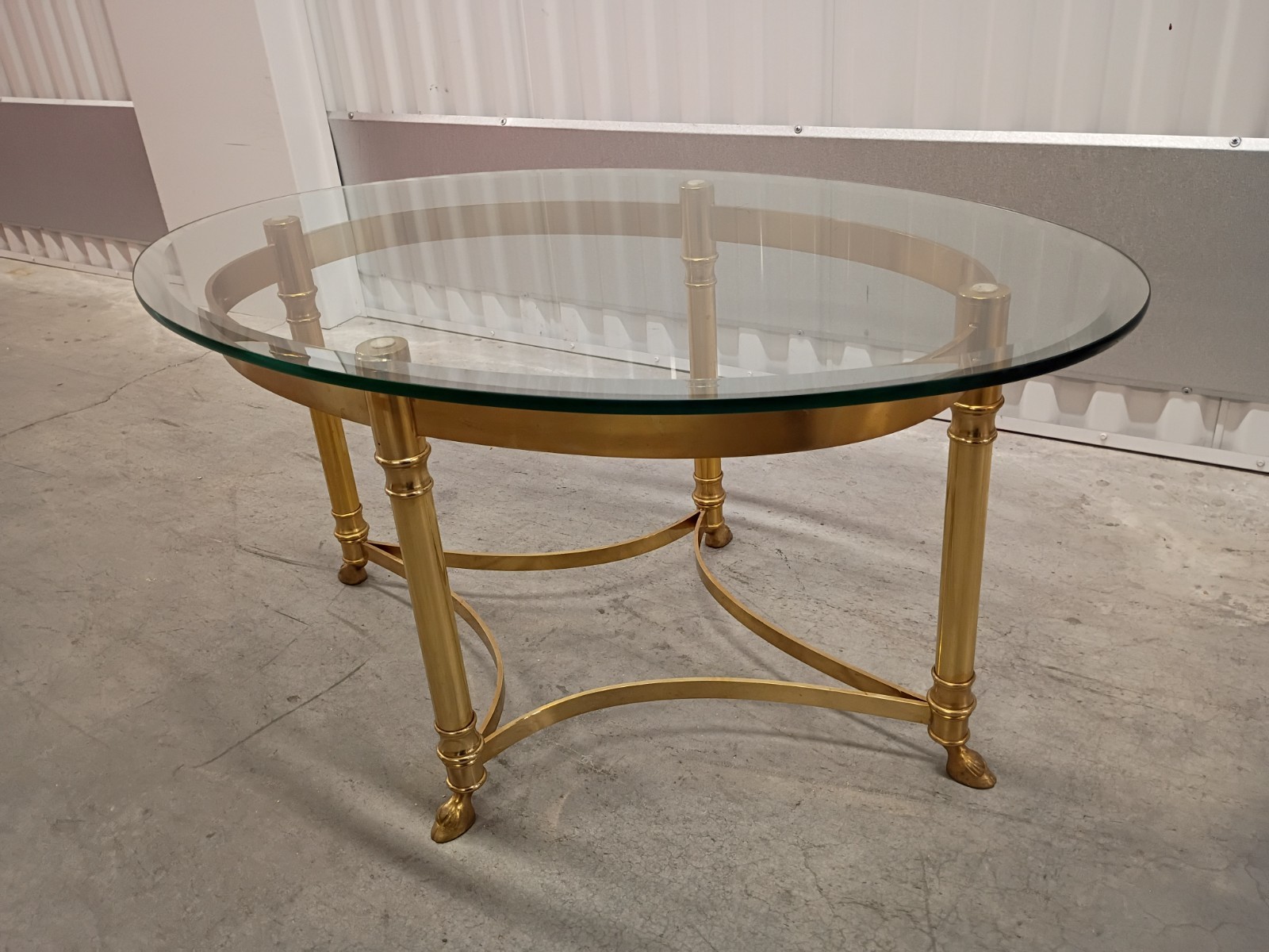 La Barge Style Hollywood Regency Brass Coffee Table w/ Hooves (BASE ONLY)