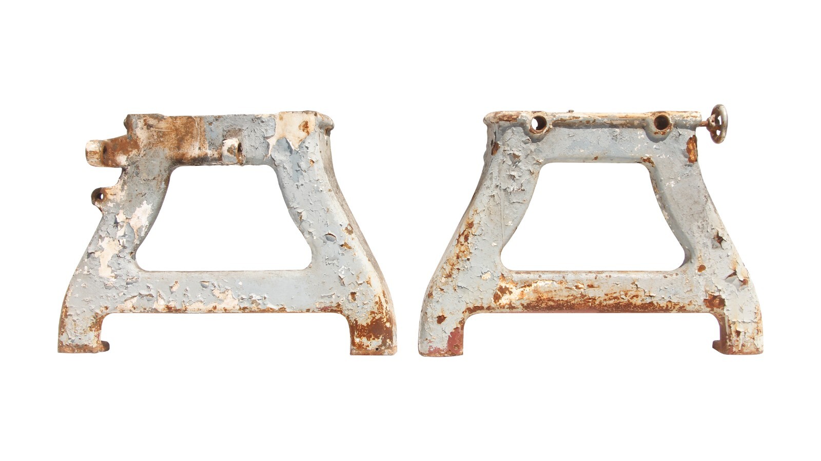 Pair of Antique Cast Iron 20.5 in. Industrial Coffee Table Legs