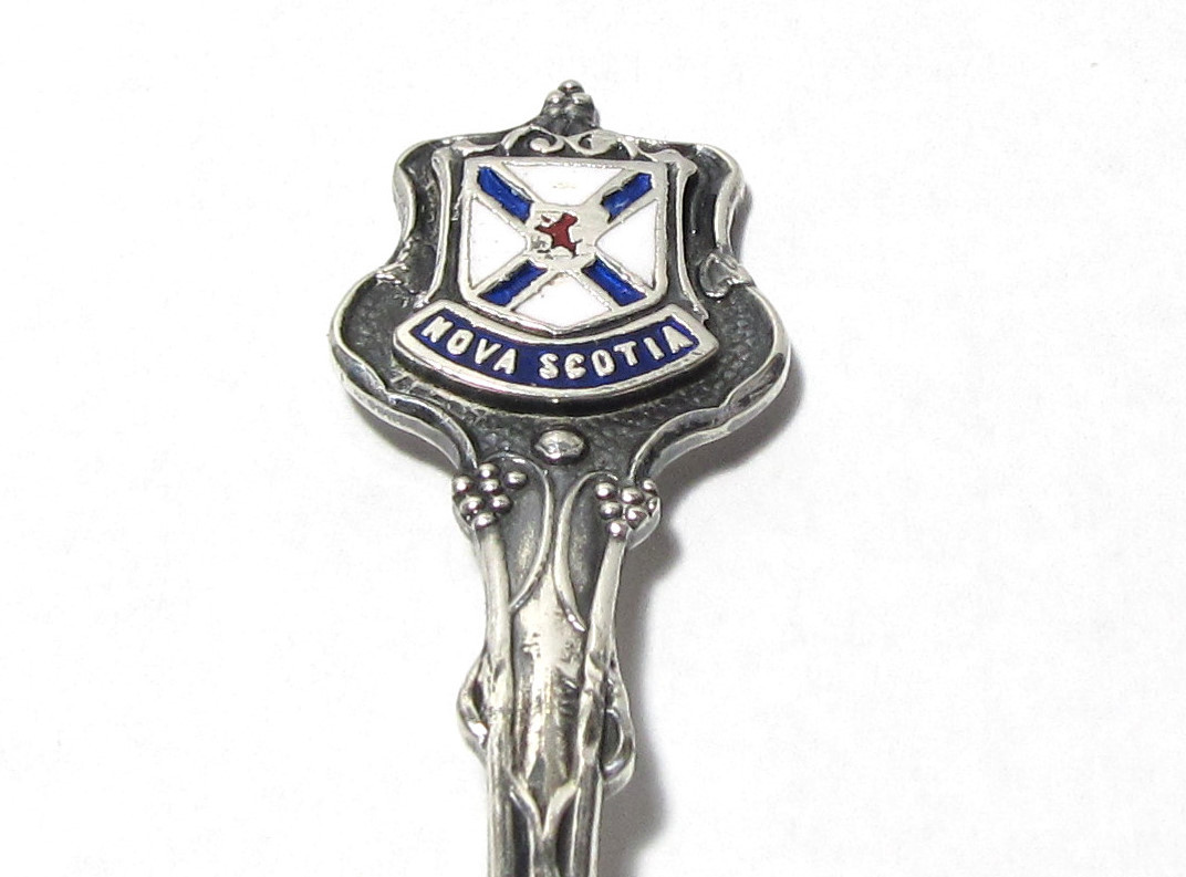 Nova Scotia Silver Plated Enamel Souvenir Spoon Exquisite EJ LTD WAPW England