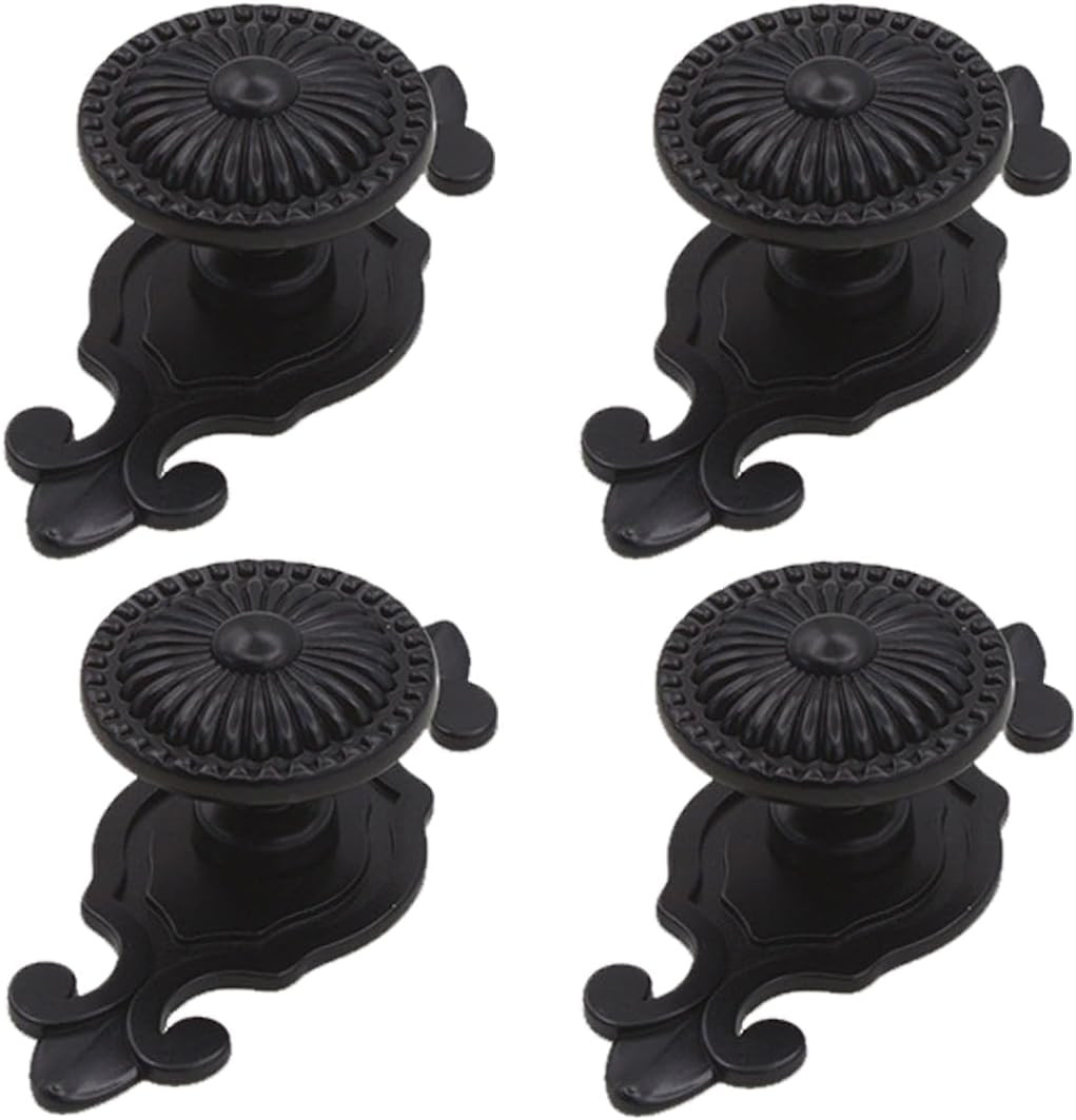 Antique Cabinet Knobs, [4 Pack] Vintage Retro Mushroom Drawer Knobs with Backpla