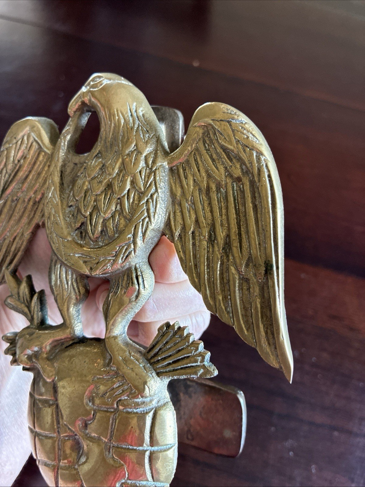 VNTG/Penco/Brass American Eagle Door Knocker/Globe/New Bedford MA/Taiwan/1970s