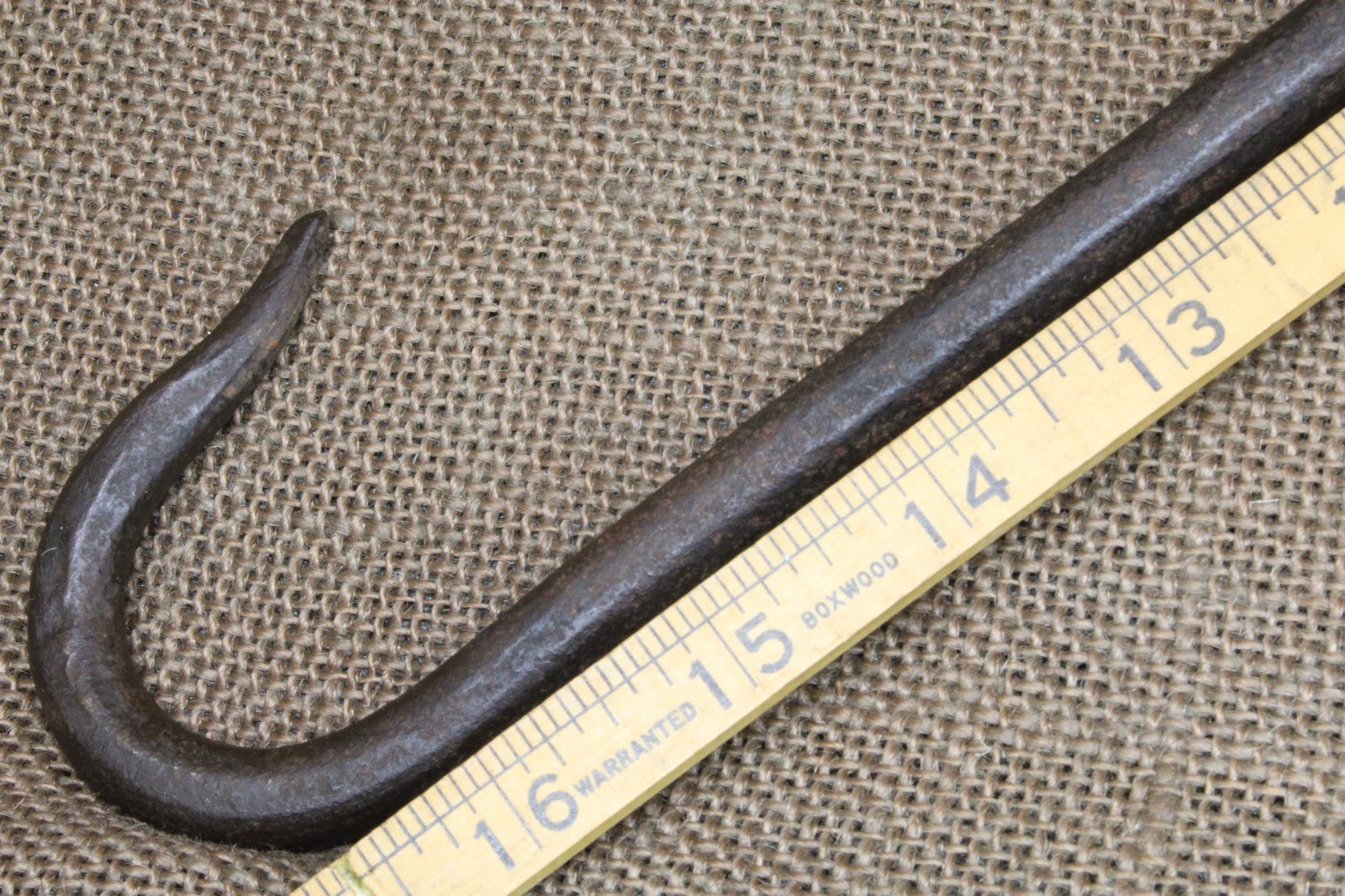 Old Trammel Crane Hook Hearth Rustic Wrought Iron 1800’s Fireplace 17 1/4”
