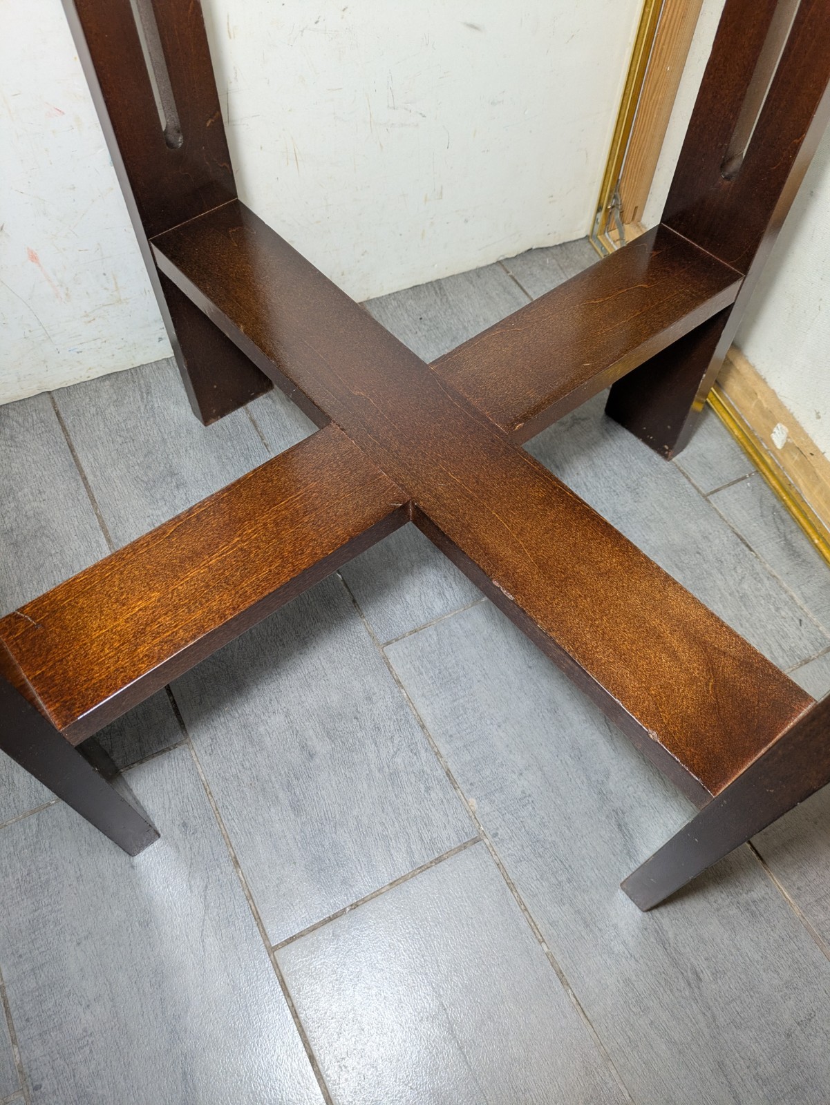 Replogle 16″ World Globe Floor Stand Cherry Wood Mission Base USA Brass 2000s