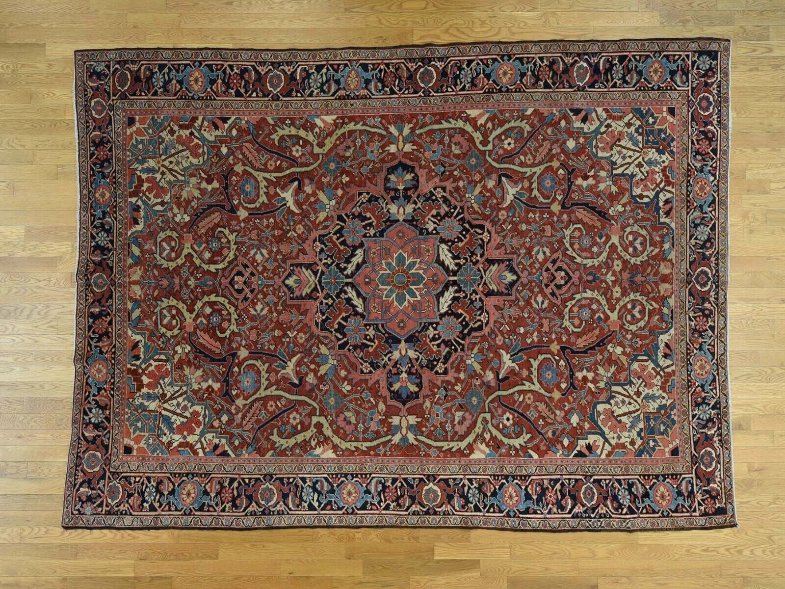 Rare 1920’s Antique Rust Red Color, Heriz Collection Rug 8’6″ x 11’7″