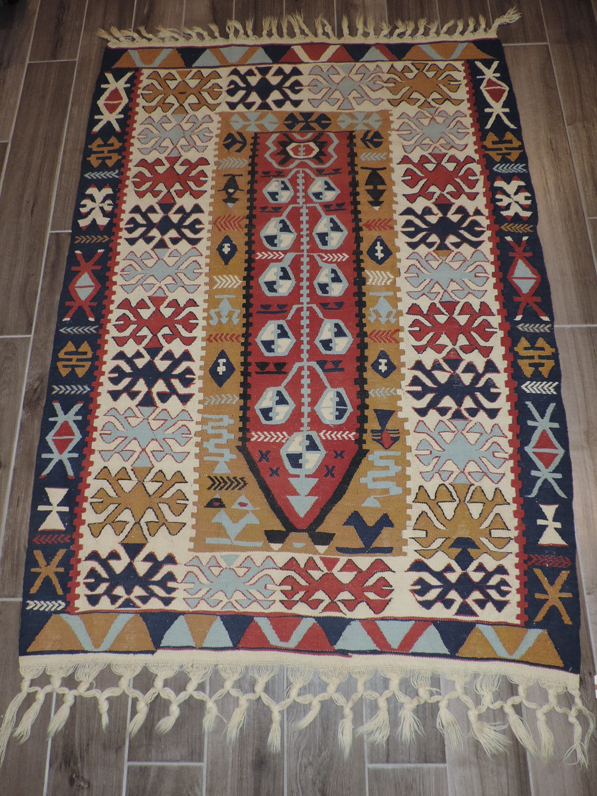 4x6ft. Vintage Turkish Kilim Wool Prayer Rug