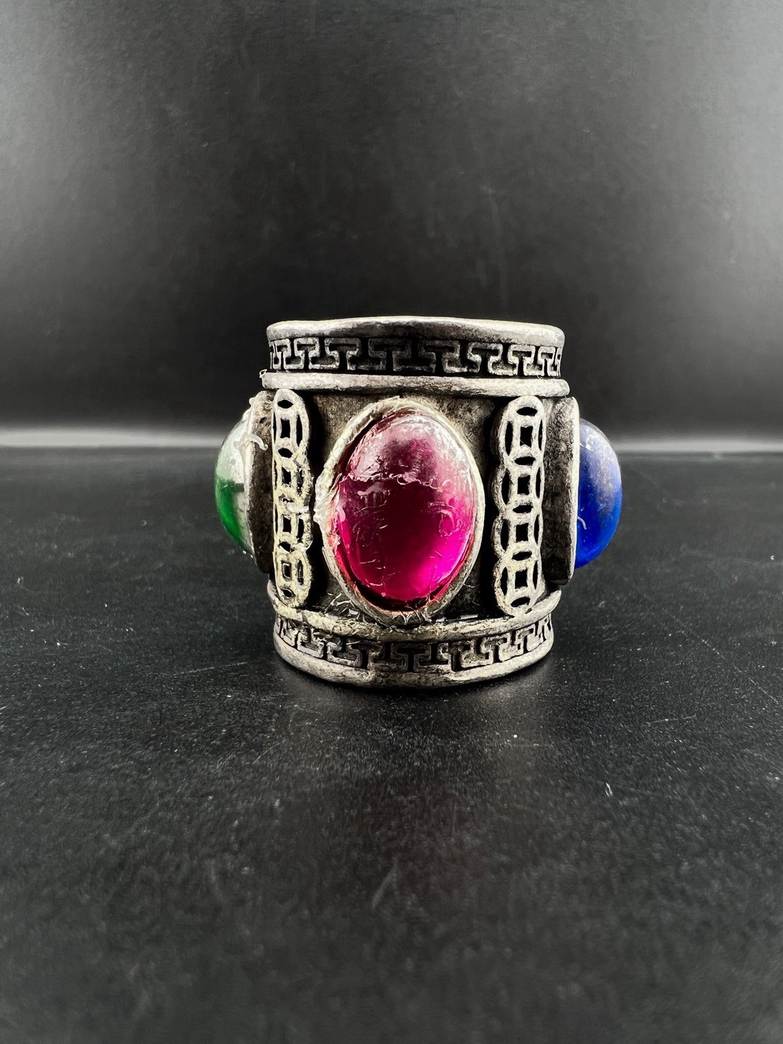 Rare Vintage Solid Silver RING WITH NATURAL stone