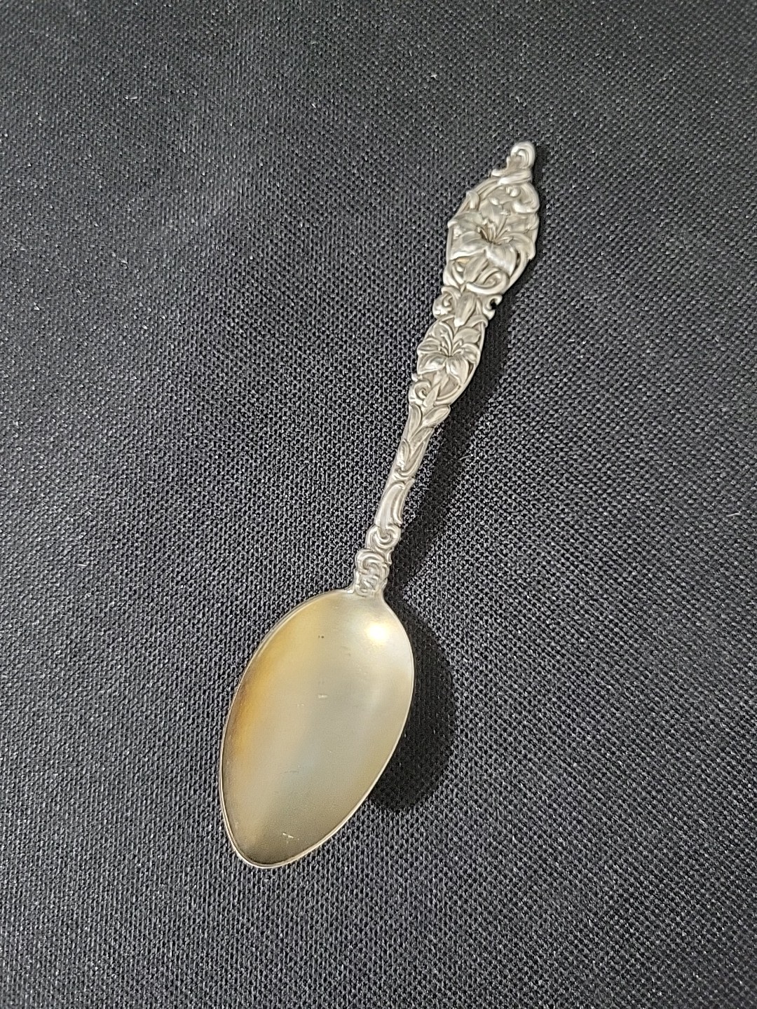 Antique Sterling Silver Spoon ALVIN & CO Floral Tea Spoon Gorgeous Flower Design