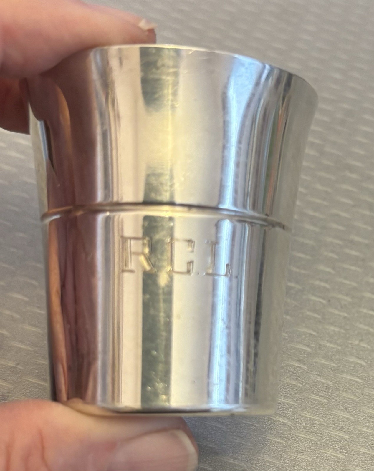 Tiffany and Co Makers Sterling Silver Shot Glass Jigger 2” Cup 23888 mono RCL