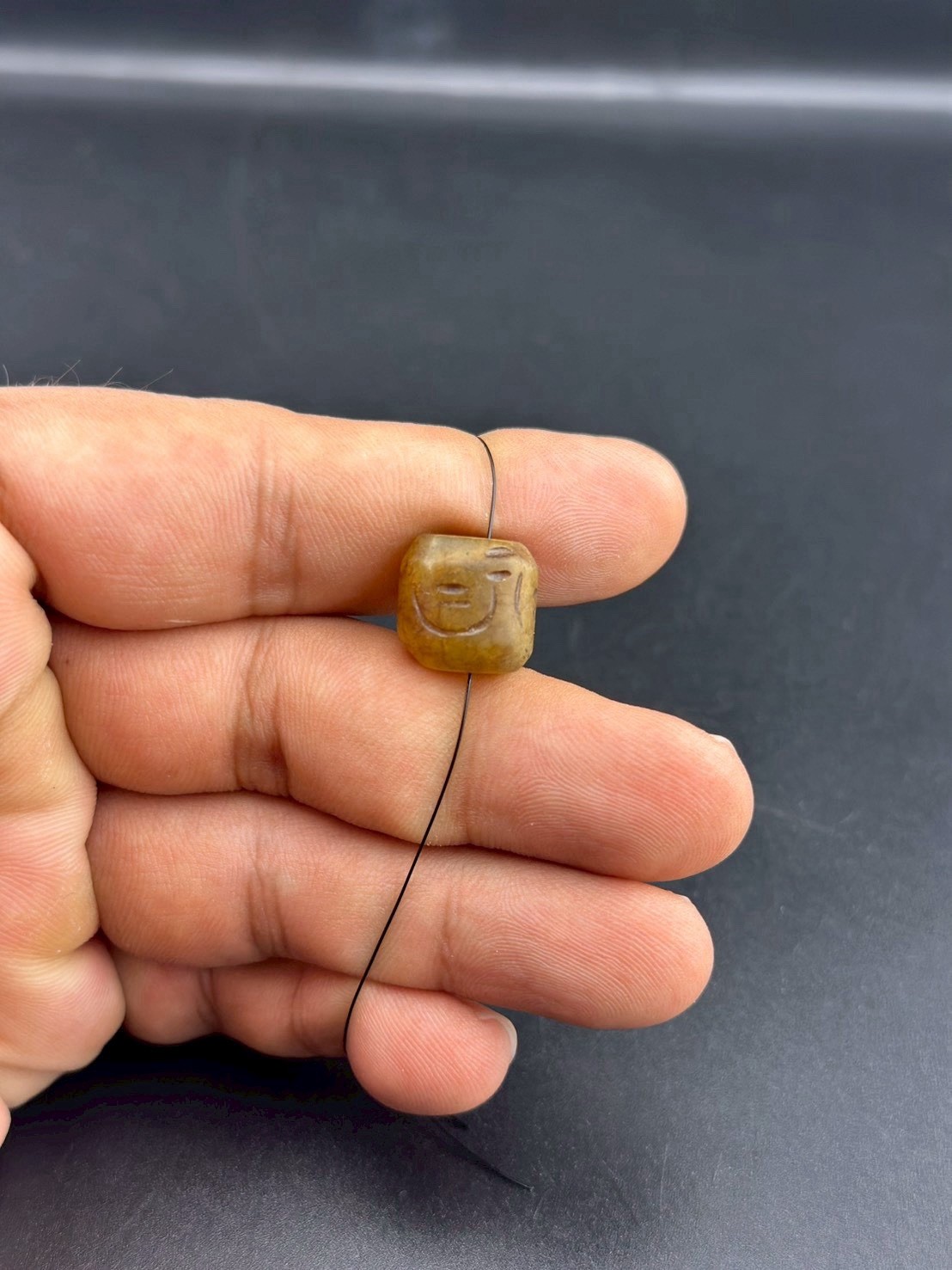 Large Ancient Bactrian Square Jasper Stone Beads Old Very Unique
