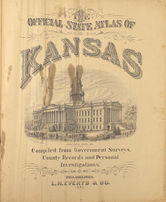 Antique MAP – NICKERSON, AURORA, BARCLAY, ARVONIA & PENFIELD – 1887 KANSAS ATLAS