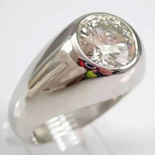 2.00Ct Round Cut Lab Created Diamond Men’s Solitaire Ring 14K White Gold Plated