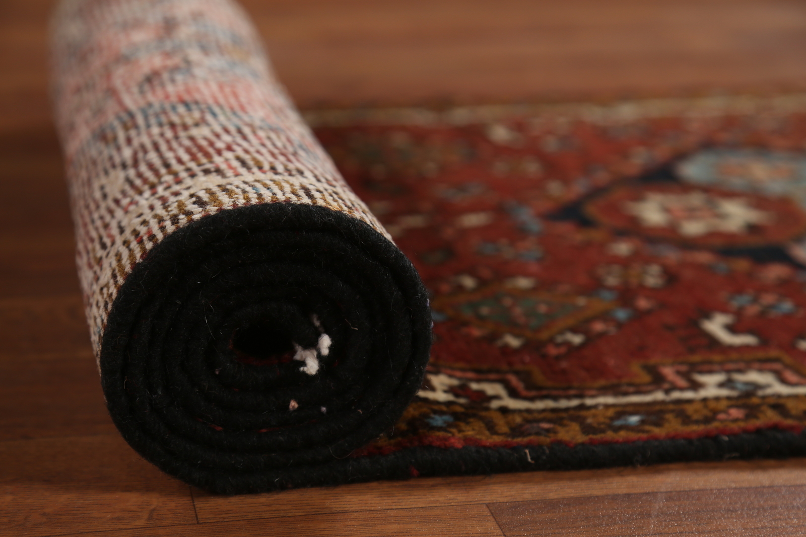 Pre-1900 Vegetable Dye Heriiz Serapi Narrow Runner Handmade Antique Rug 2×11