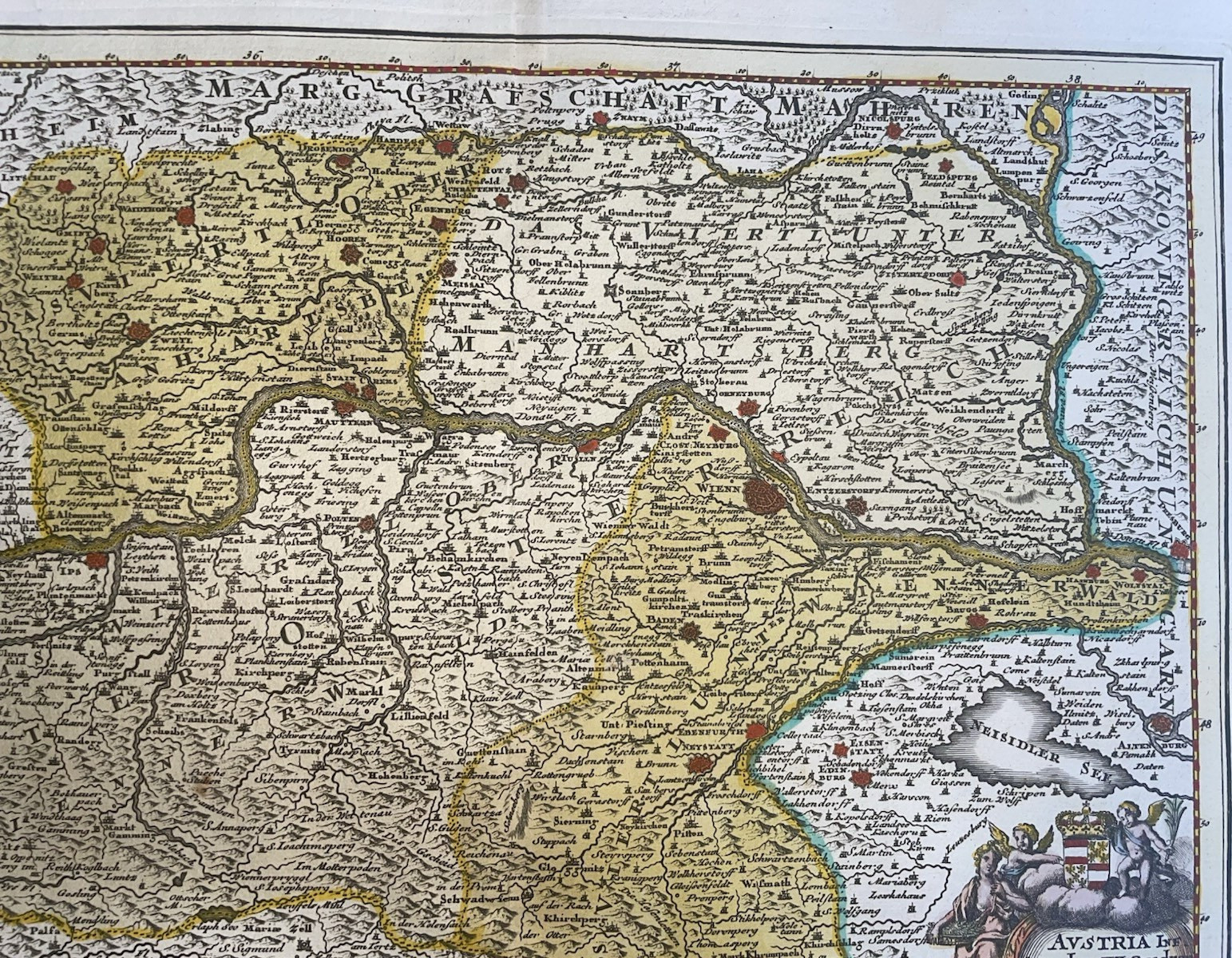 SOUTHERN AUSTRIA 1719 CHRISTOPHER WEIGEL LARGE ANTIQUE MAP 18TH CENTURY