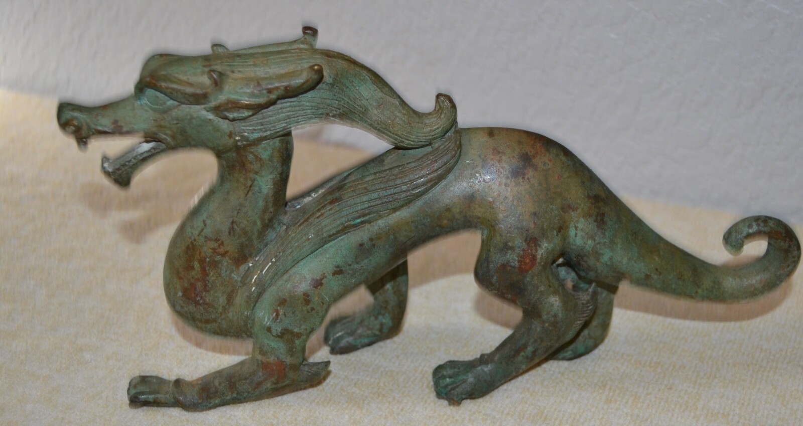 vintage chinese bronze dragon statue