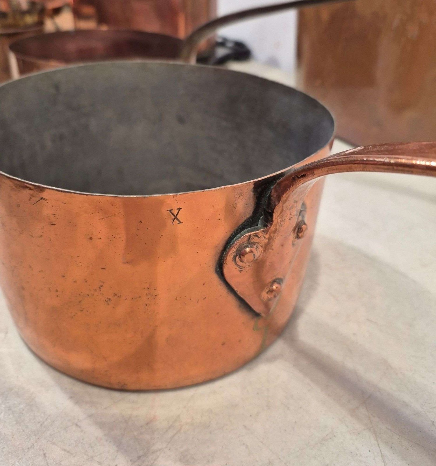 Antique, Solid Copper, Melting Pot, Sauce Pan, Hand Crafted Confectioner Cooking