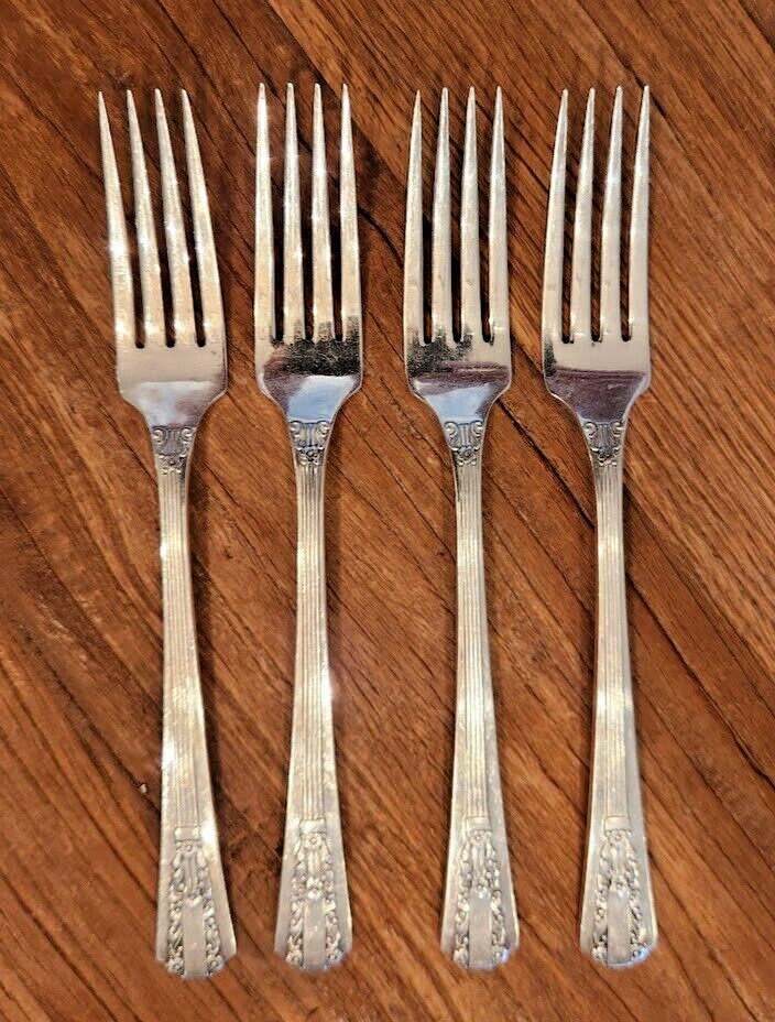 Oneida Rogers LIDO 1938 Silverplate 7.5 inch Dinner Fork Set of 4