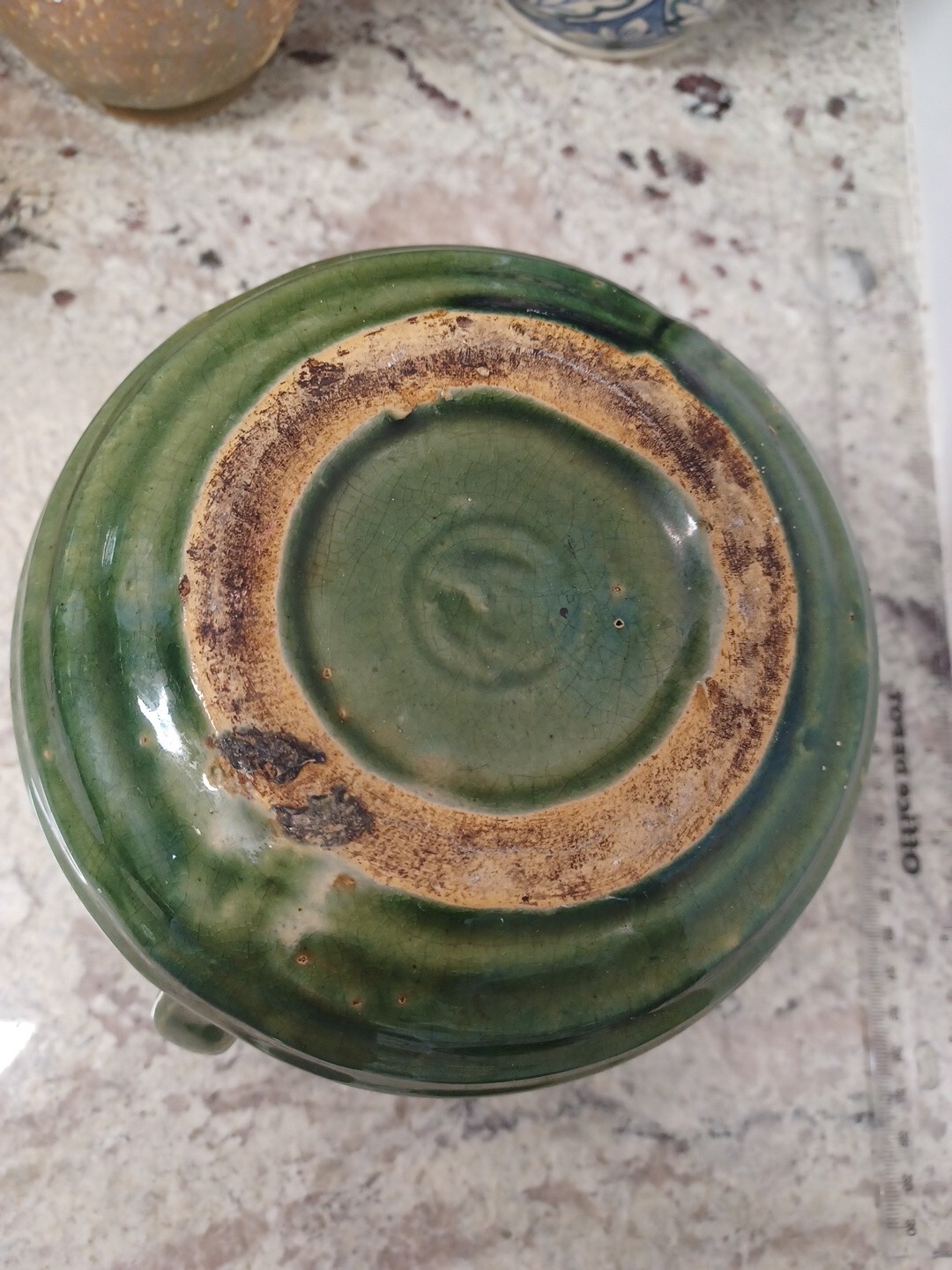 Primitive McCoy BATTER PITCHER Ring-ware Jug Green Vintage