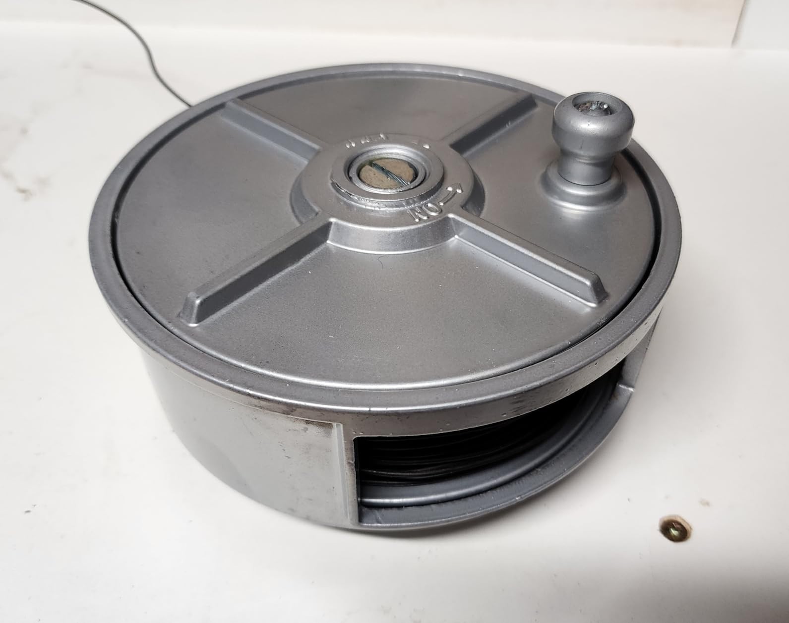 6.25 Inch Aluminum Tie Wire Reel Wheel with Rewind Knob Belt Loops for Rebar Wor