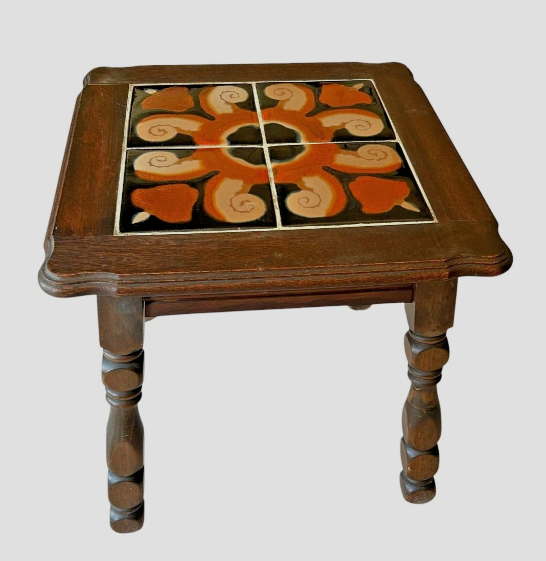 Vintage CALIFORNIA MISSION, Arts & Crafts TILE Wood Table Catalina MONTEREY