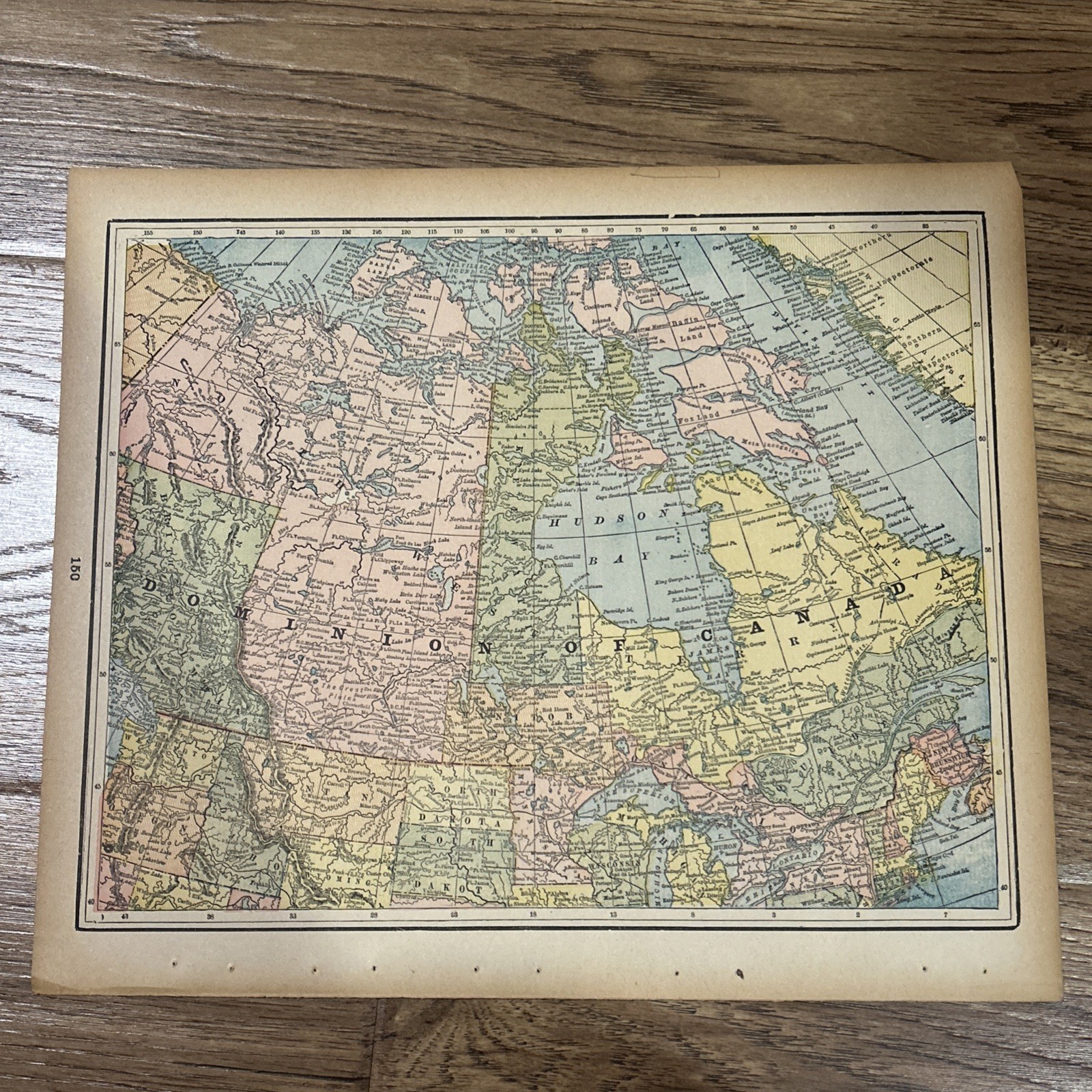 Antique 1895 Map Of Dominion Of Canada 14”x11”
