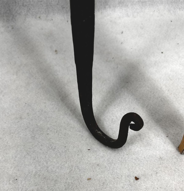 antique fireplace pot hook adjustable forged iron 18th 19th c original